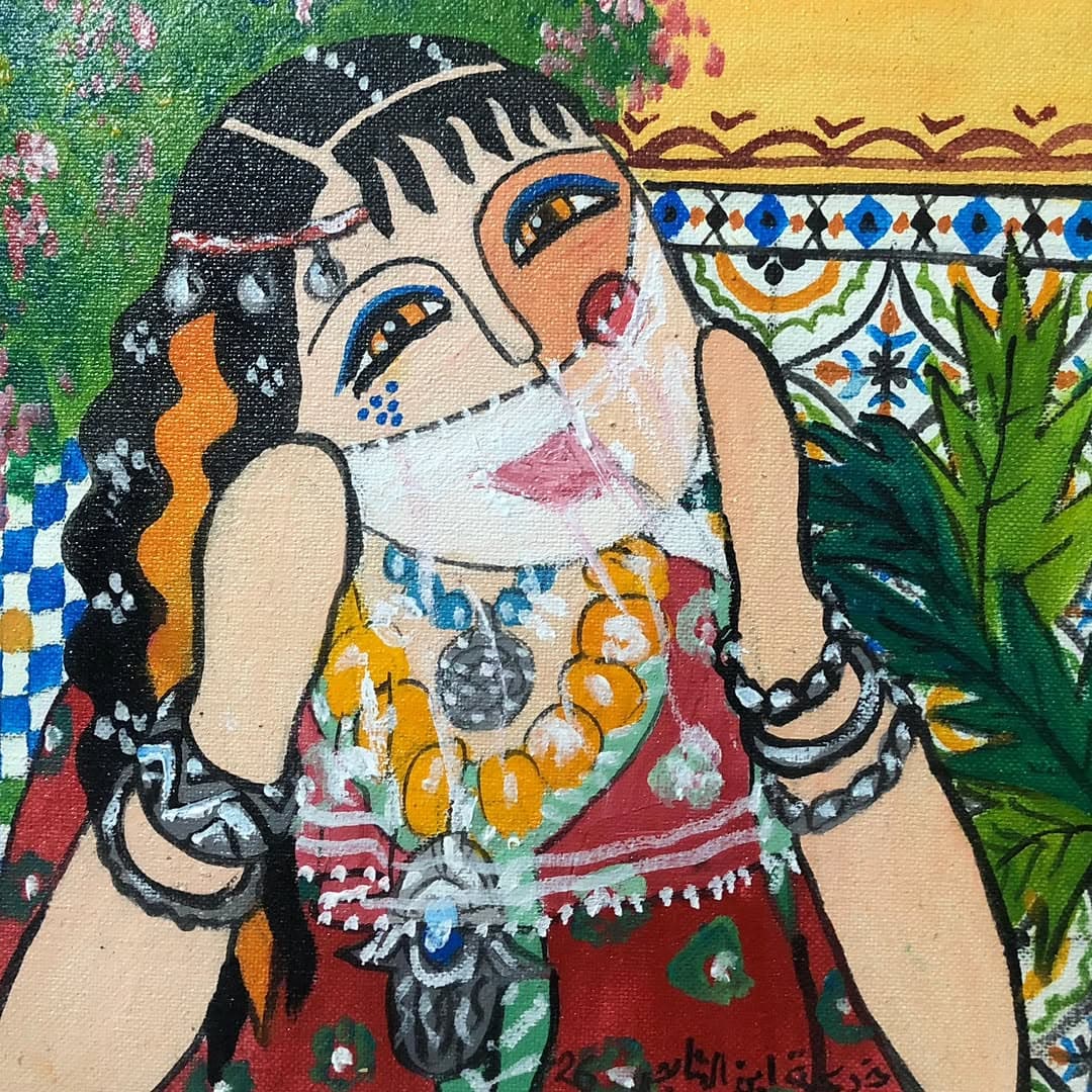 Accéder à l'œuvre Place Jemaa el-Fna Peinture originale "Place Jemaa el-Fna" - Collection Scènes de Vie par Khadija Bentajar