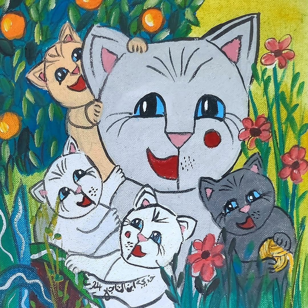 Accéder à l'œuvre Charge de Fantasia Peinture originale "Charge de Fantasia" - Collection Fantasia par Khadija Bentajar