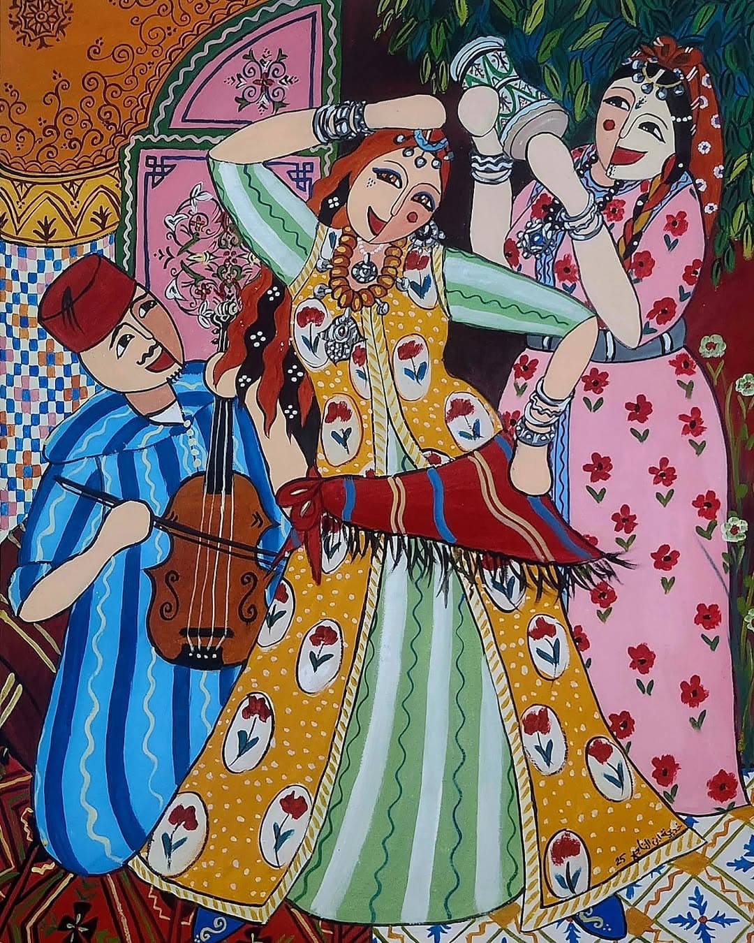 Tableau Chant de la Fantasia Tableau "Chant de la Fantasia" — Art contemporain marocain par Khadija Bentajar